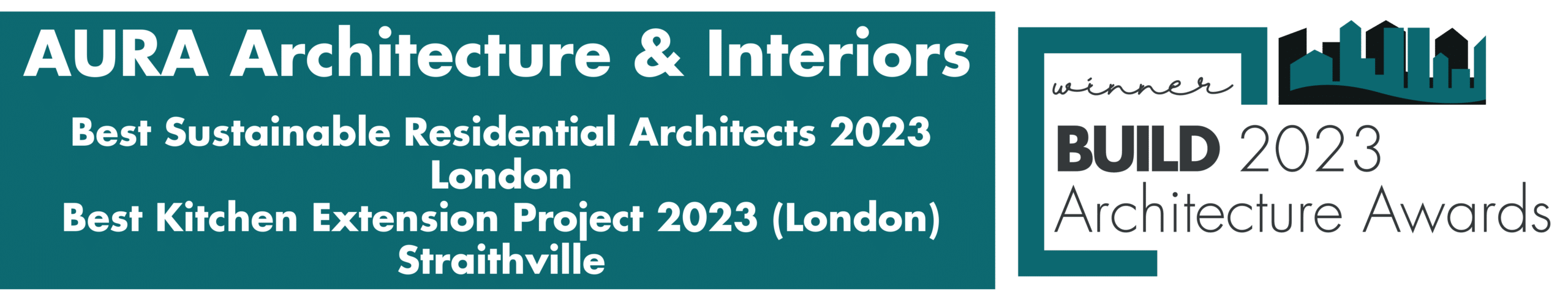 Build 2023 award winner AURA Architecture & Interiors. "Best sustainable Residential Architects London 2023. Best Kitchen Extension Project 2023 (London)
