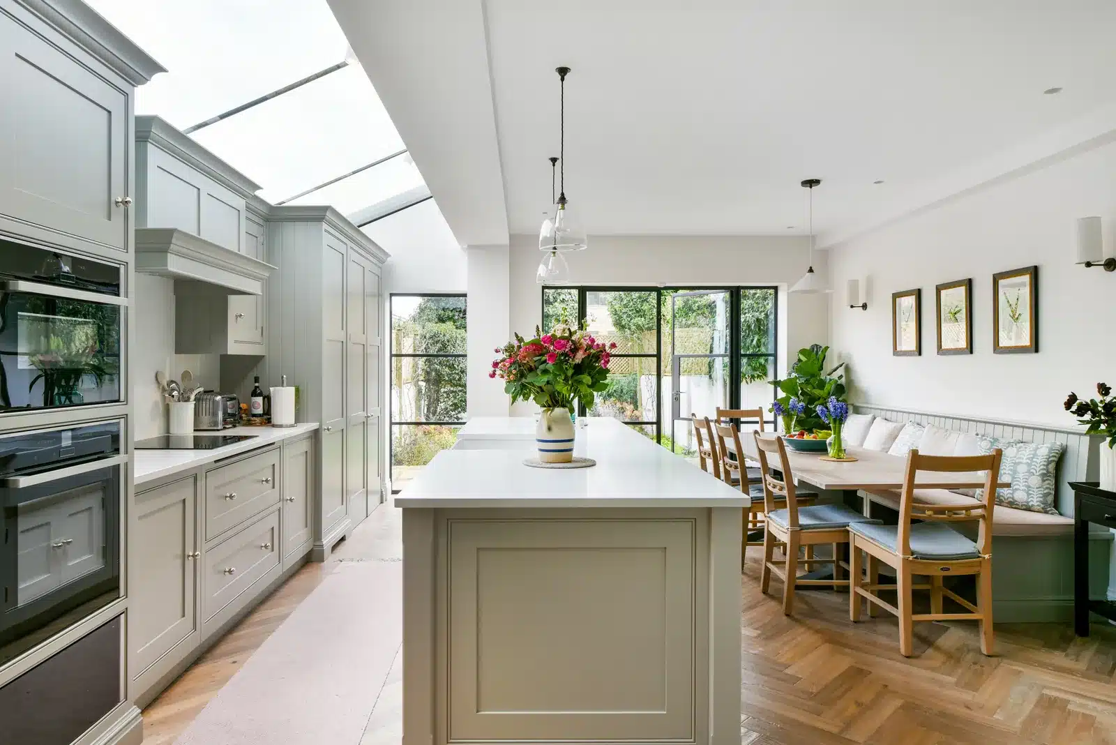 Kitchen-dining extension with rooflights and glazed doors to the garden, Balham SW12