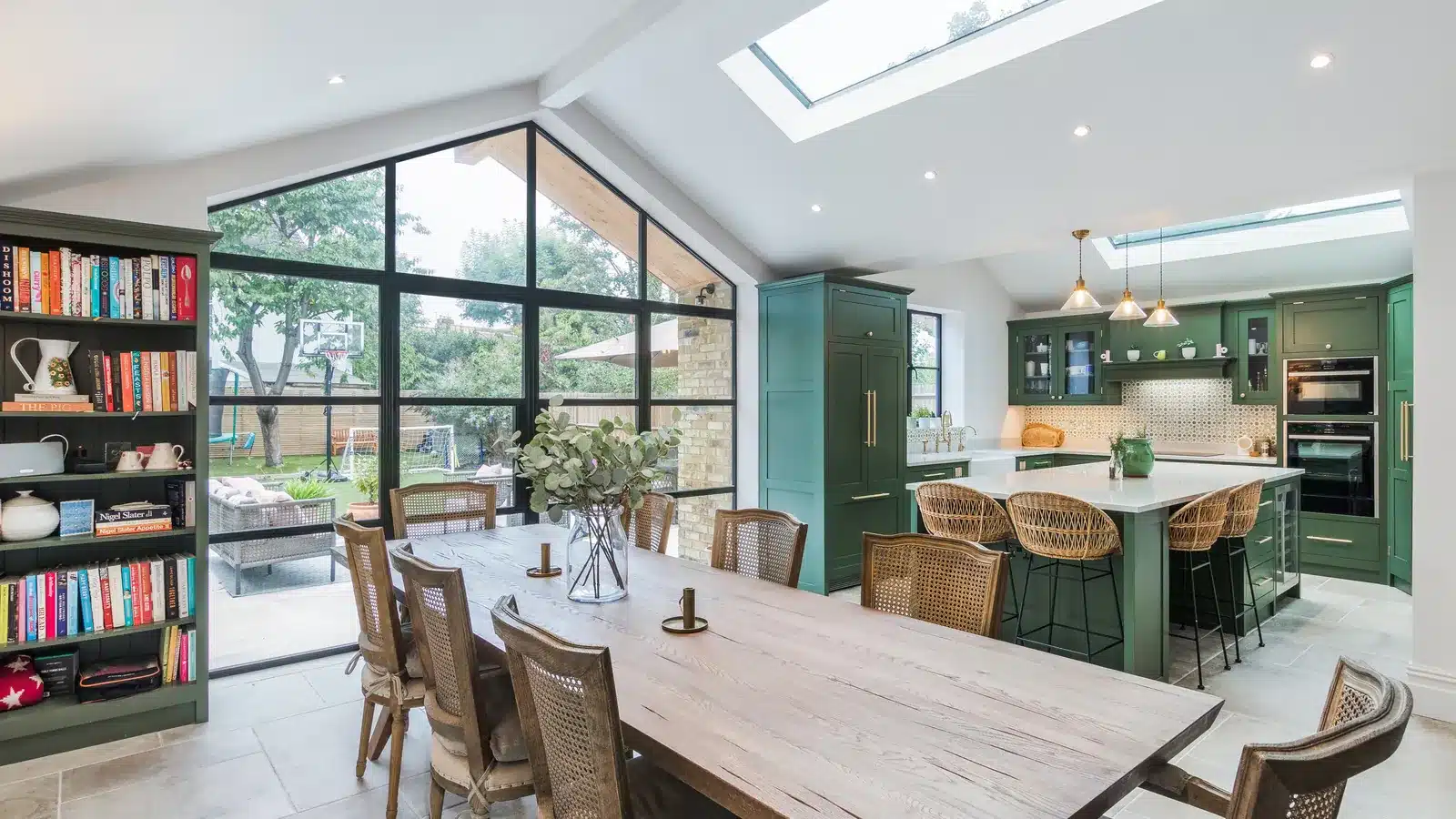 (anchor in blog grids):** Kitchen extension ideas for a London home: open plan kitchen and dining room with rooflights and a glazed gable to the garden, Streatham SW16