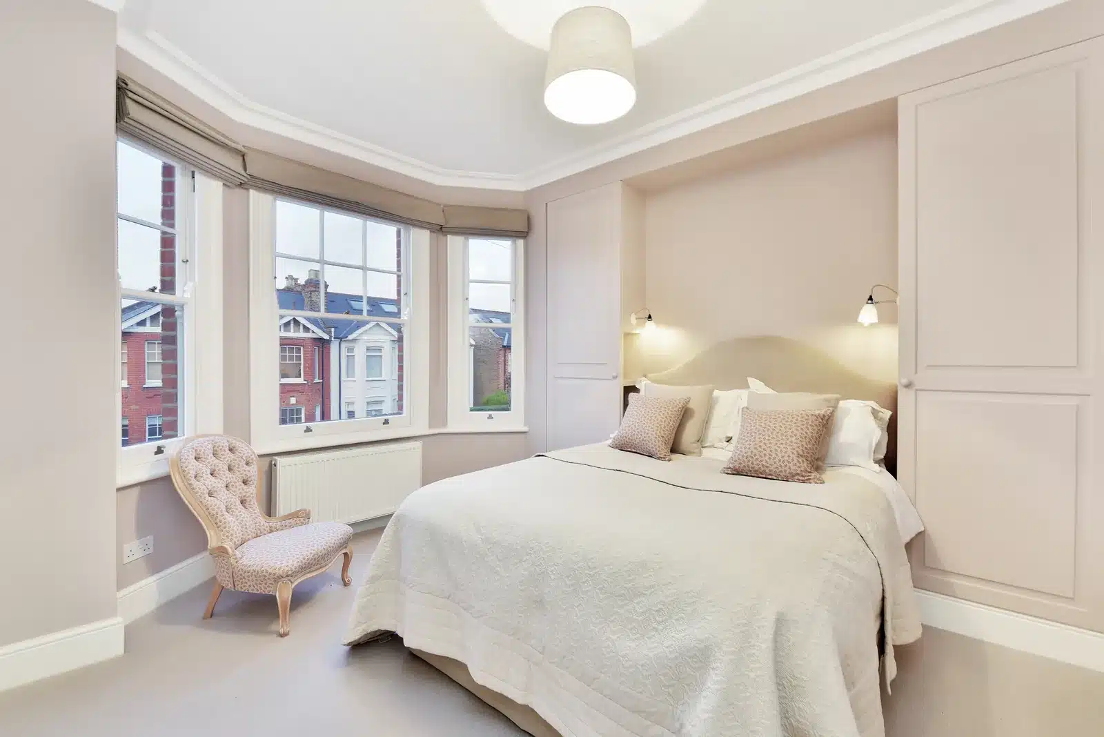 Refurbished bedroom with bay window, Wimbledon SW19